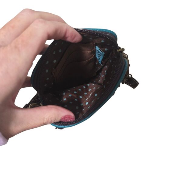 CHALA GOLDEN RETRIEVER DOG CELL PHONE CROSSBODY PURSE TURQUOISE BLUE - Picture 5 of 10